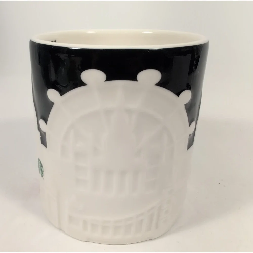 Starbucks London 3D Relief City Skyline Ceramic 16 oz Coffee Mug Black & White